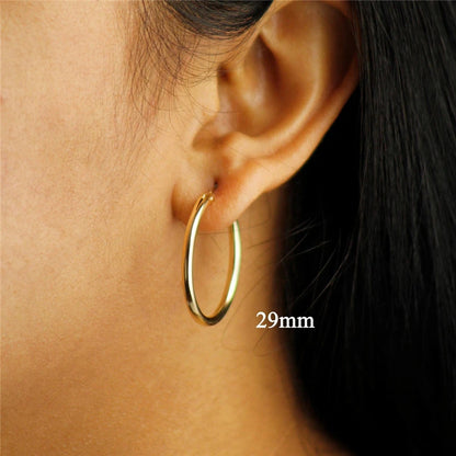 14K Gold Filled Hoop Earrings – 6 Sizes Boho Women Jewelry.