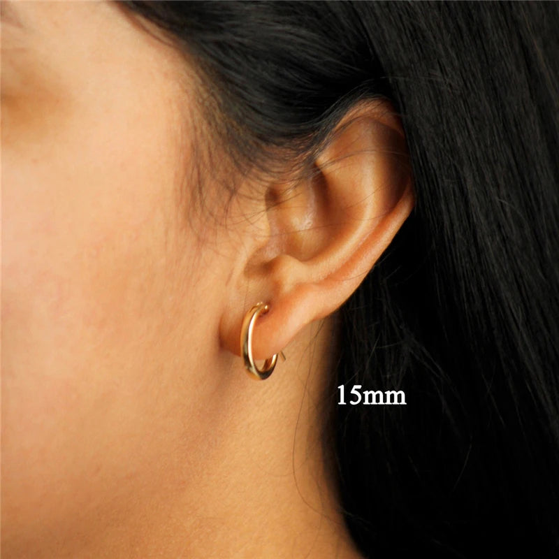 14K Gold Filled Hoop Earrings – 6 Sizes Boho Women Jewelry.