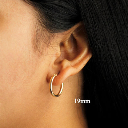 14K Gold Filled Hoop Earrings – 6 Sizes Boho Women Jewelry.