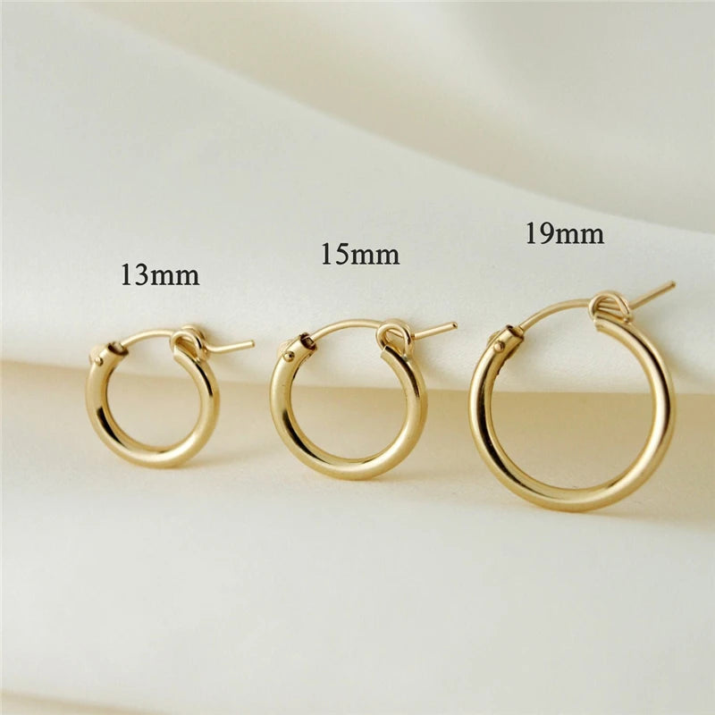 14K Gold Filled Hoop Earrings – 6 Sizes Boho Women Jewelry.