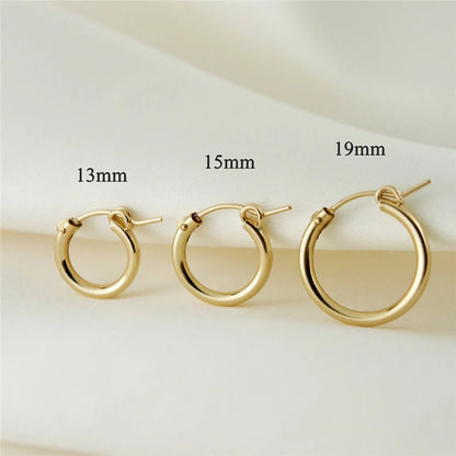 14K Gold Filled Hoop Earrings – 6 Sizes Boho Women Jewelry.