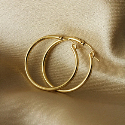 14K Gold Filled Hoop Earrings – 6 Sizes Boho Women Jewelry.