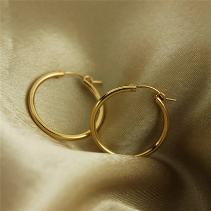 14K Gold Filled Hoop Earrings – 6 Sizes Boho Women Jewelry.