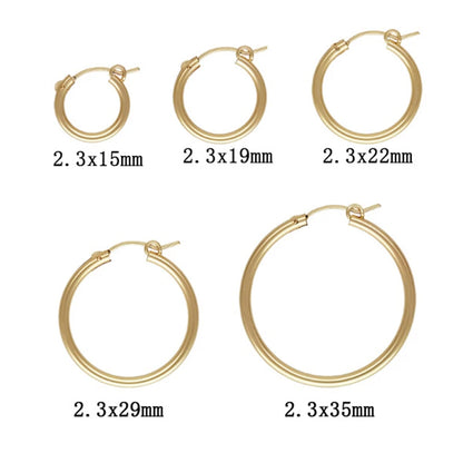 14K Gold Filled Hoop Earrings – 6 Sizes Boho Women Jewelry.