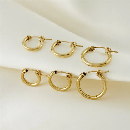 14K Gold Filled Hoop Earrings – 6 Sizes Boho Women Jewelry.