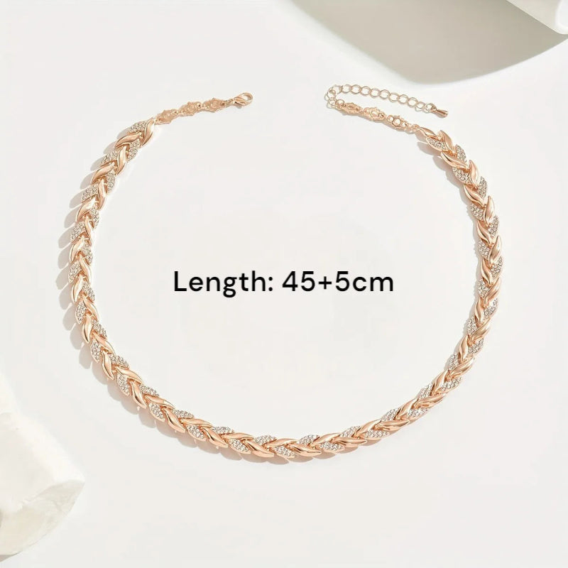 Women's set with necklace and rhinestone bracelet.
