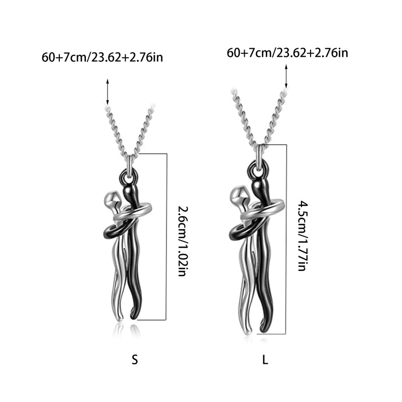Pendant Necklace – Hugging Couple Design, Symbol of Love